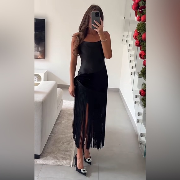 ✨LAST ZARA COMBINATION FRINGE LONG DRESS - Picture 3 of 17